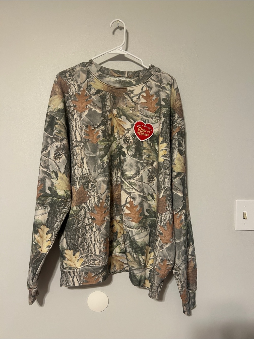 Ascot + Hart Hunters Camo Leaf Print Crewneck Sweatshirt
